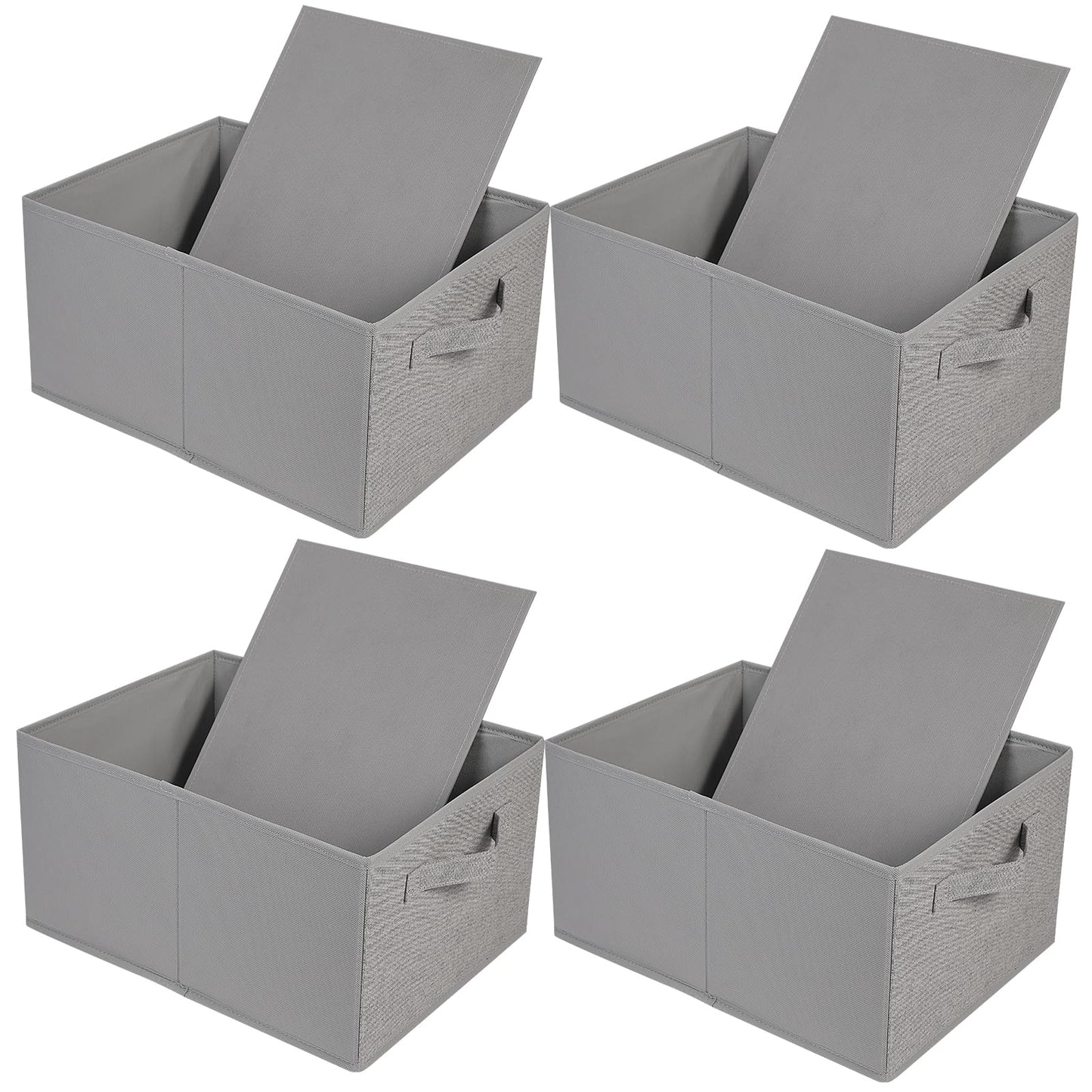 JAKAGO Foldable Wardrobe Fabric Storage Boxes 4 Pack, 39 x 29 x 20 cm