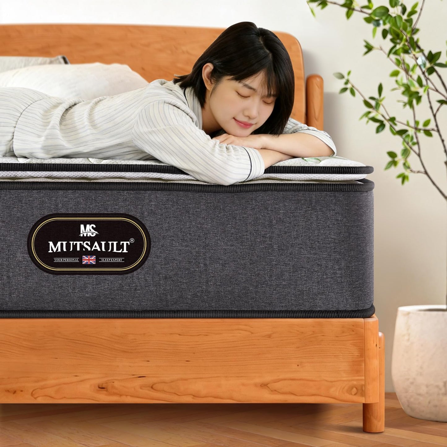 Orthopaedic Small Single Mattress 2FT6 for Back Pain Relief, Luxe Pillow Top Hybrid 7-Zone Pocket Sprung Mattress with Cooling Gel Memory Foam &