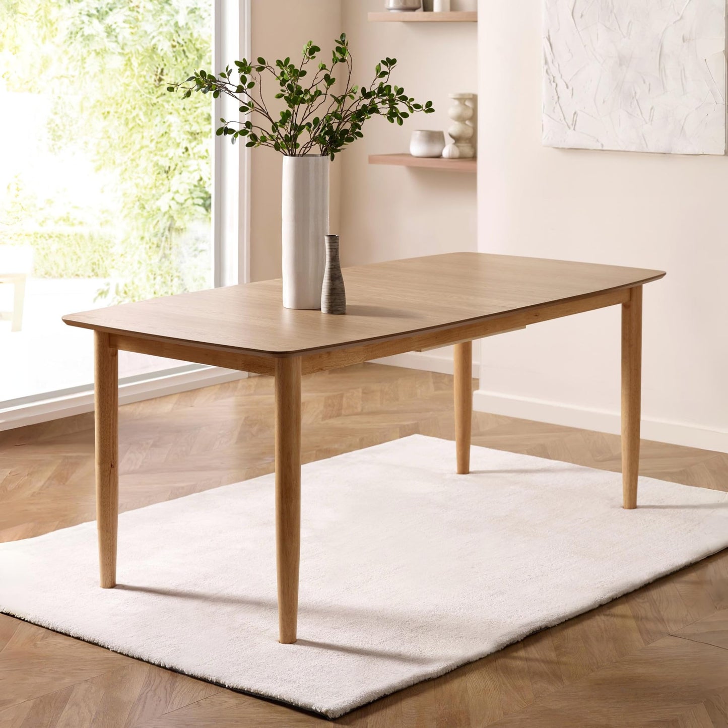 Julian Bowen Theia Extending Dining Table for 6, Brown - H76 x W219 x D90cm