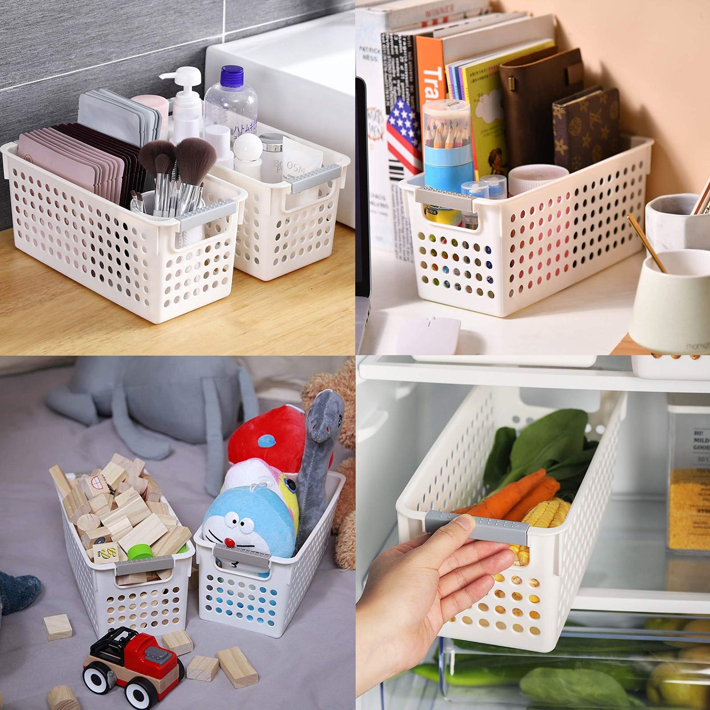 JAKAGO Small Plastic Storage Baskets Kitchen Cupboards Organiser Baskets