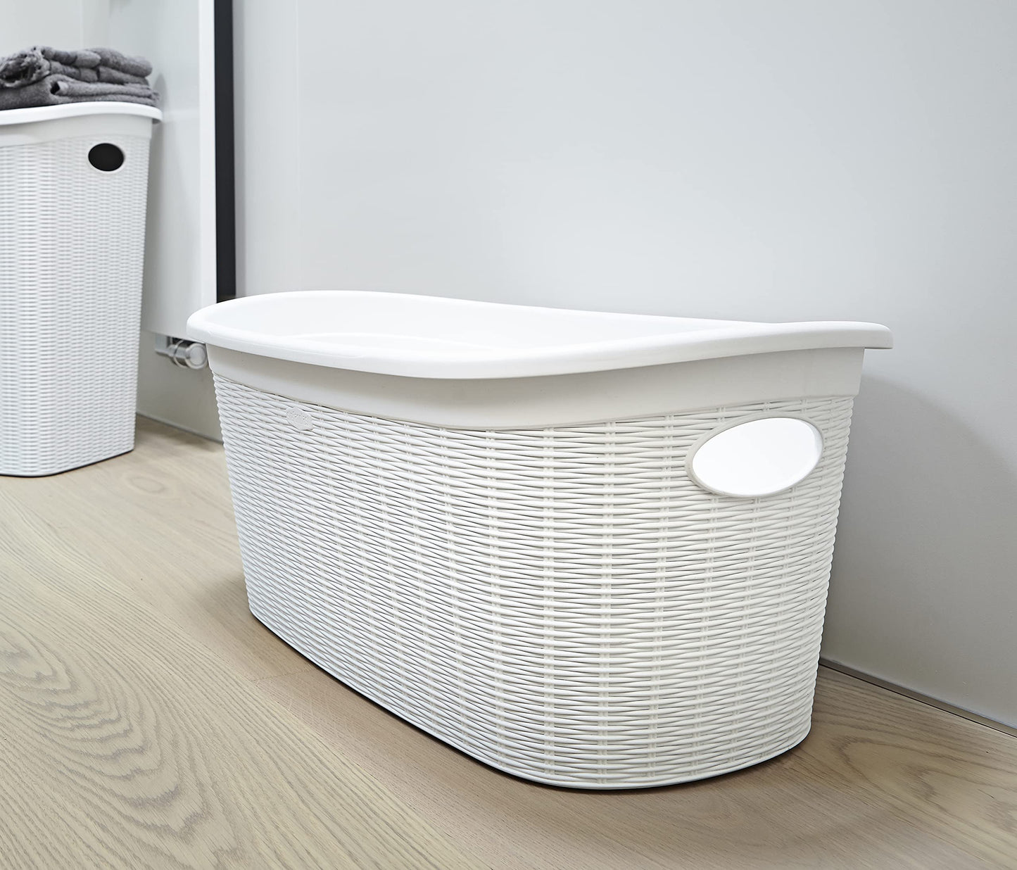 Stefanplast Elegance Basket, Plastic, white, 38 x 58 x 28 cm