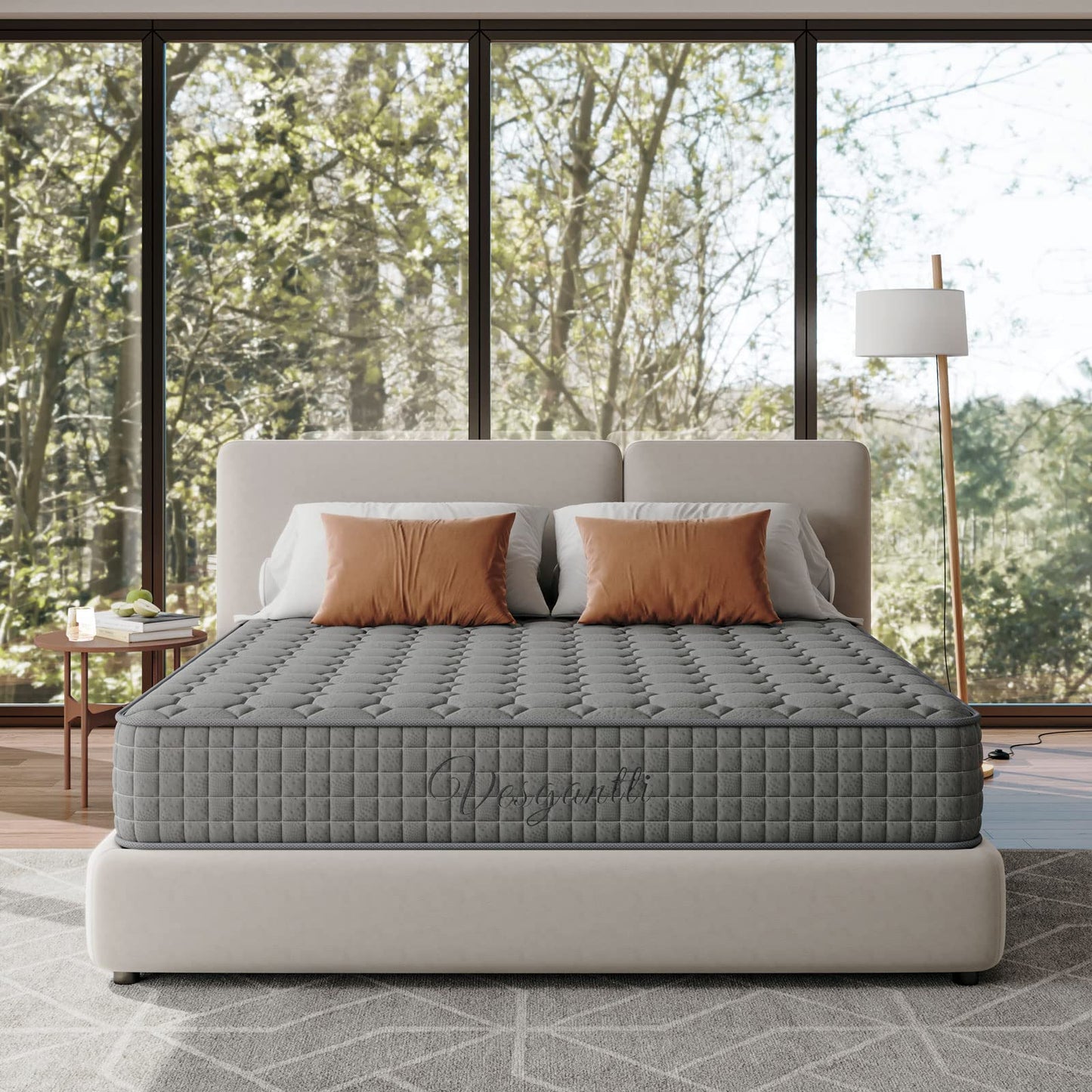 Vesgantti King Size Mattress Hybrid Mattress 150x200x25cm, Grey