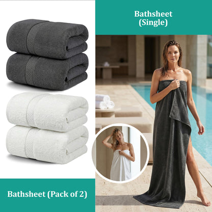 MistyMorning Extra Large Bath Sheets Jumbo Size 90x190cm,100% Cotton 500GSM Super Soft & Highly Absorbent Quick Dry Luxury Bathroom Towels