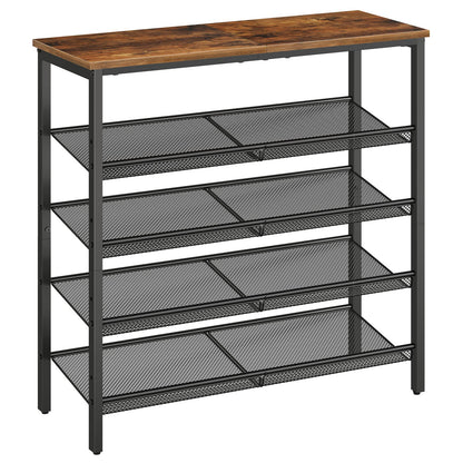 HOOBRO Shoe Rack, 5-Tier Shoe Organizer, Shoe Storage Rack for 16-20 Pairs, Adjustable Mesh Shelves, Shoe Storage Unit for Entryway, Metal Frame,