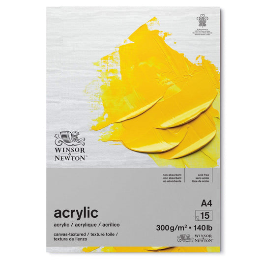 Winsor & Newton 6534005 Acrylic Pad, 15 Sheet, A4 Size, White