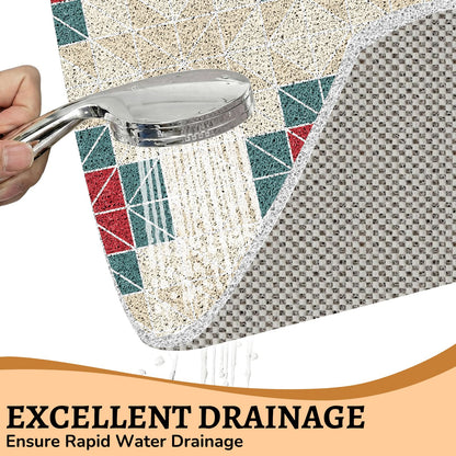 PVC Square Loofah Shower Mat Non Slip 70x70 CM, Anti Mould Quick Drying Bath Mat for Inside Shower, Anti Slip Shower Mats for Bathroom Floor