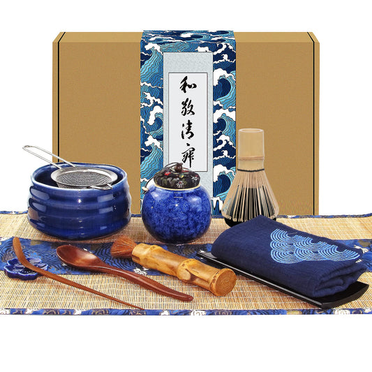 Artcome 12Pcs Japanese Matcha Tea Set, Matcha Bowl, Matcha Whisk, Whisk Holder, Traditional Scoop, Bamboo Brush and Bamboo Screen Handmade Matcha