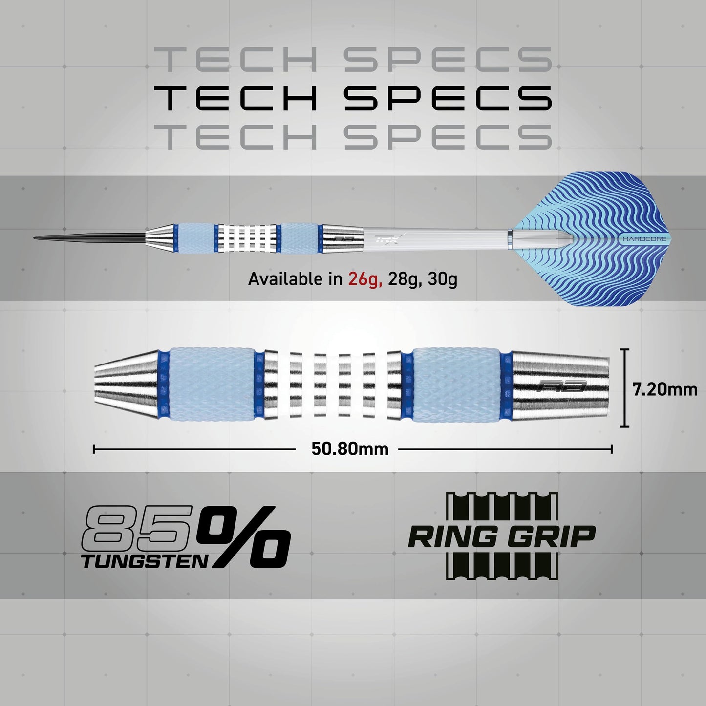 RED DRAGON Stag 26g Tungsten Darts with Flights and Stems