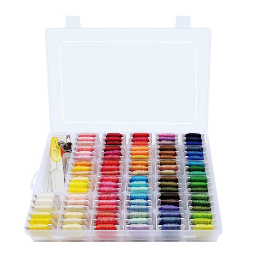 Peirich Embroidery Floss Cross Stitch Threads,104 Colors Friendship Bracelets Floss with Organizer Storage Box Embroidery Thread Bracelet String