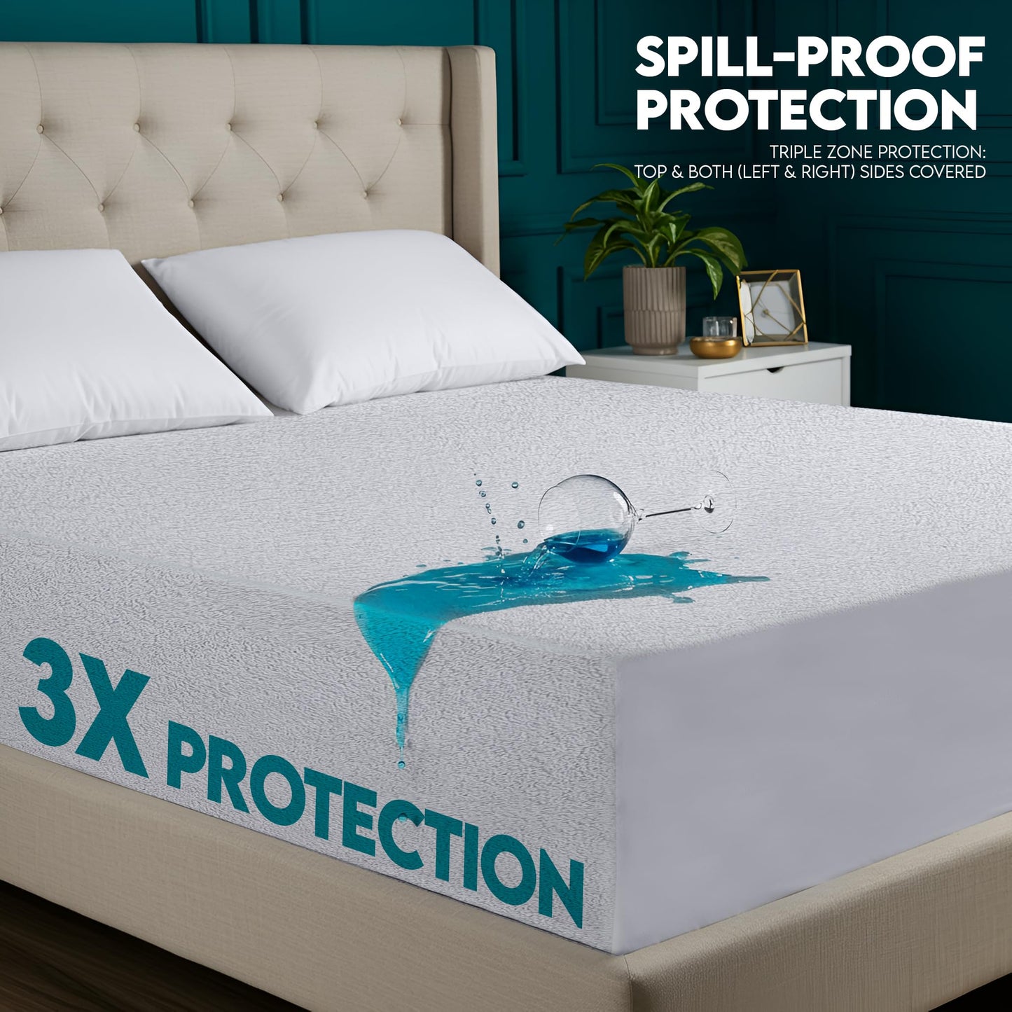 Utopia Bedding Bamboo Waterproof Mattress Protector Twin, Mattress Cover, Breathable, Fitted Style with Stretchable Pockets
