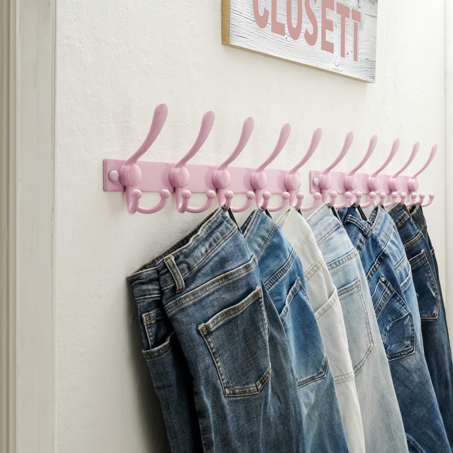 Dseap Coat Rack Wall Mount, Heavy Duty 2.5mm Base vs Flimsy 1mm, Double-Thick Solid Anti-Snap Hooks