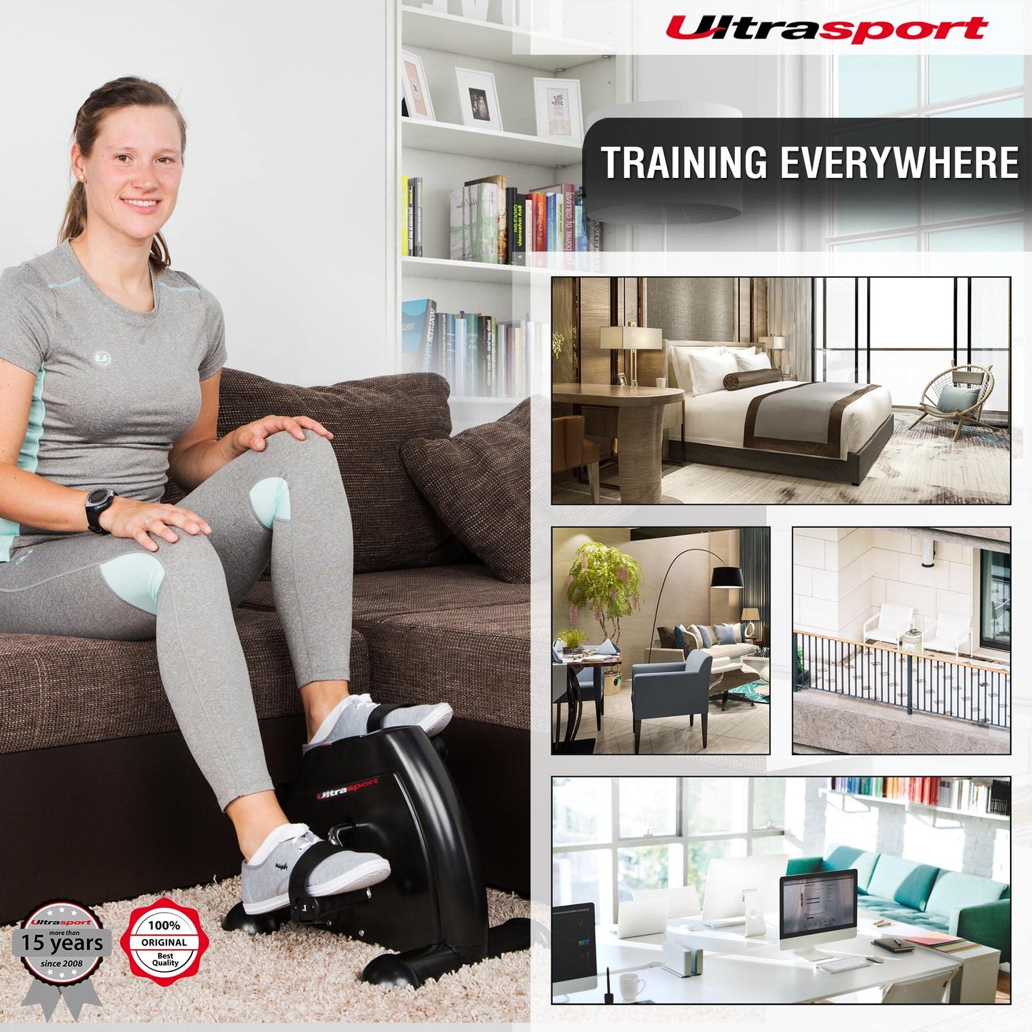 Ultrasport Mini Bike 50 Without Handle, Arm And Leg Trainer, Home Trainer, Mini Bike, Movement Trainer, LCD Display With Computer Function, Ideal For