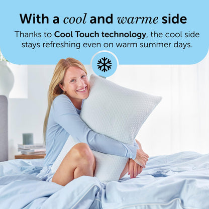 Cloudpillo Memory Foam Pillow - Luxury Ergonomic Headrest for Neck and Shoulder Pain Relief, Cooling & Warming Technology, Hypoallergenic Design,