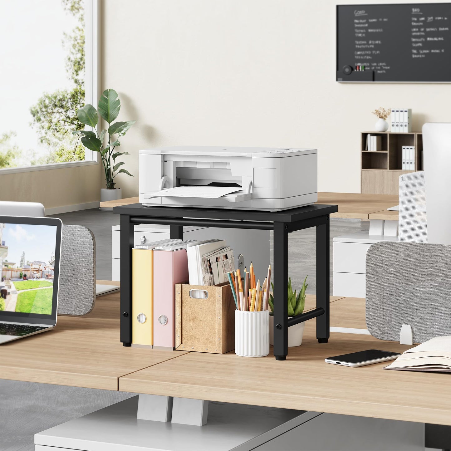 Gewudraw Desktop Printer Stand, Desk Shelf for Home Office, 39 x 28 x 30 CM