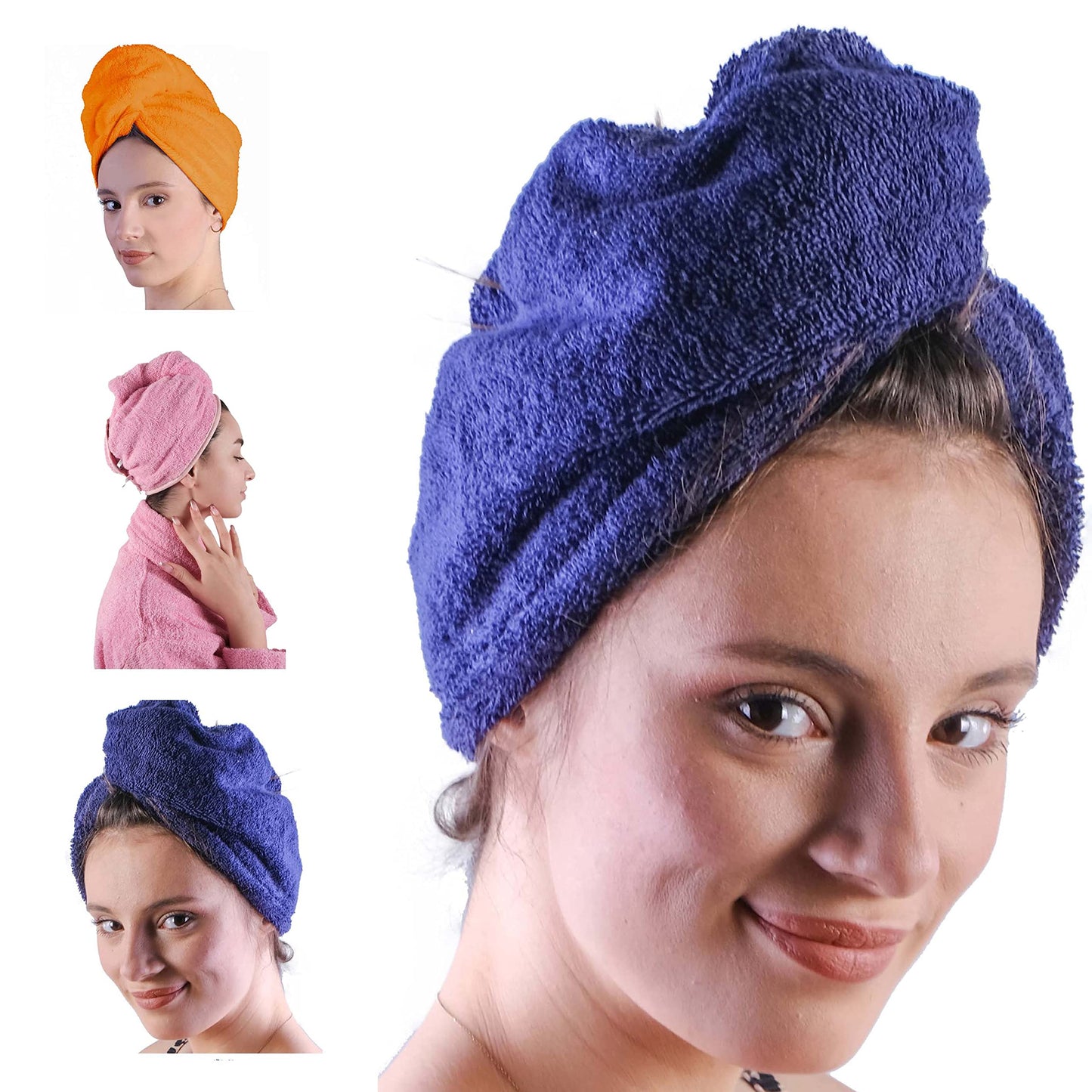 LLAMAXY Hair Towel 100% Pure Organic Cotton Hair Drying Towels Adult Child Hair Wraps Hair Turban