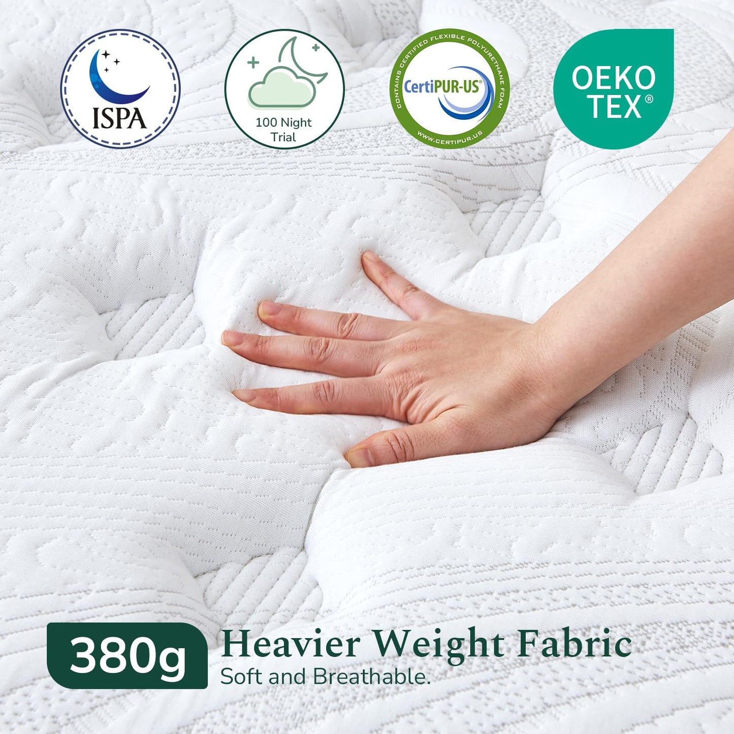 SZsuilong Single Mattress 3FT Memory Foam, Pocket Sprungs Hybird Mattress with Dual Edge Support