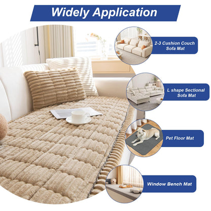 GKXLH New Thick Non-slip Sofa Cover 2 3 4 Seater Light Coffee, 70x150cm