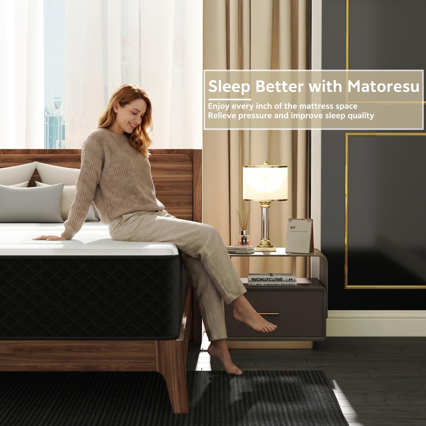 Matoresu Hybrid Double Mattresses Firm 4ft6 (135x190cm) – Extra Firm Support for Back Pain & Side Sleepers