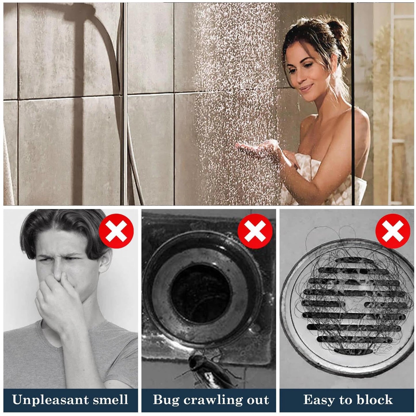 JOOTUEPO 1 Pack Silicone Shower Drain Hair Catcher, Silicone Sink Strainer Protector Shower Drain Cover Hair Stopper Trap Sink Filter for Bathroom