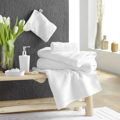 douceur d'intérieur, Tendresse Hand Towel 50 x 90 cm Plain Sponge White