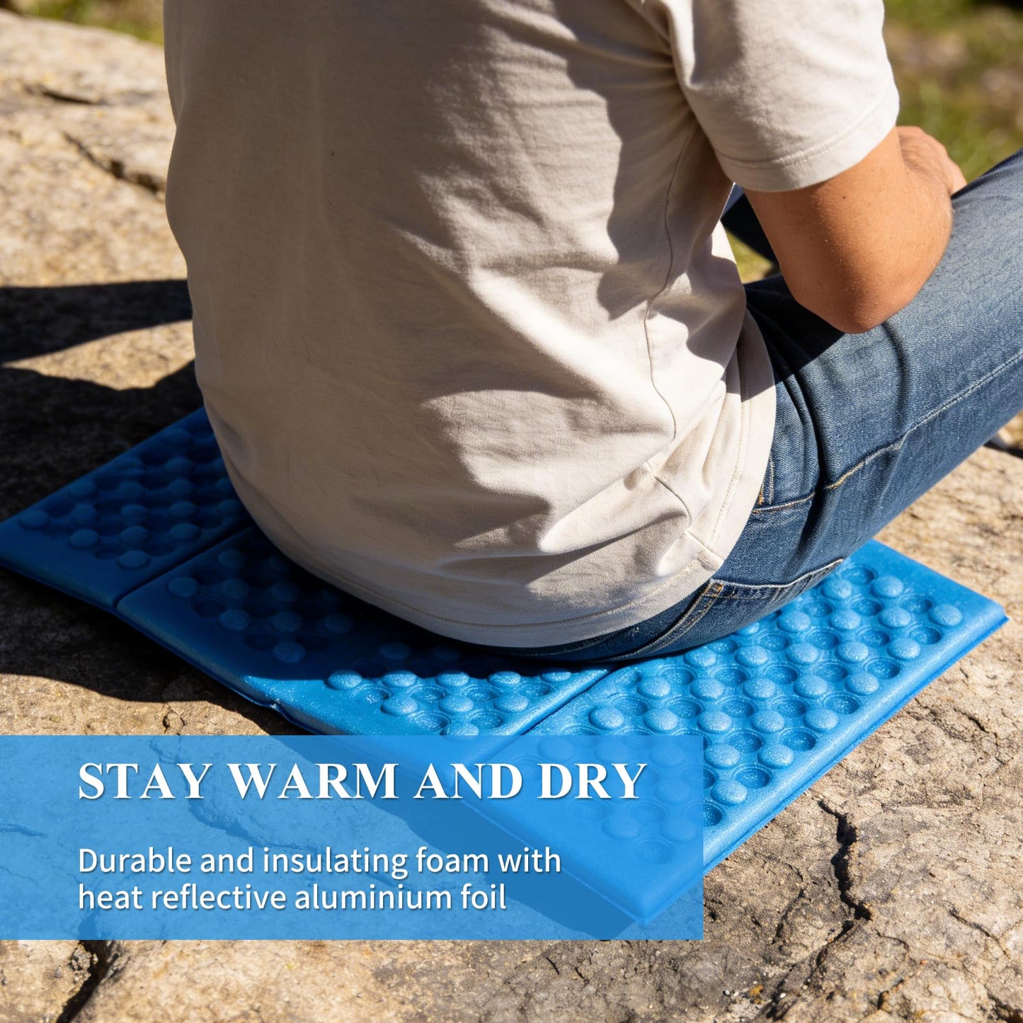 Laurraine 2Pcs Folding Sit Mat, XPE Foam Ultralight Portable Seat Pad