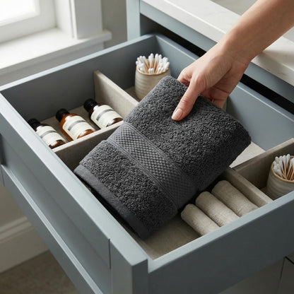 MistyMorning Bath Towels Pack of 2, Extra Large 70x140cm, Luxury 100% Cotton 500GSM Super Soft & Highly Absorbent Quick Dry Luxury Bathroom Towels