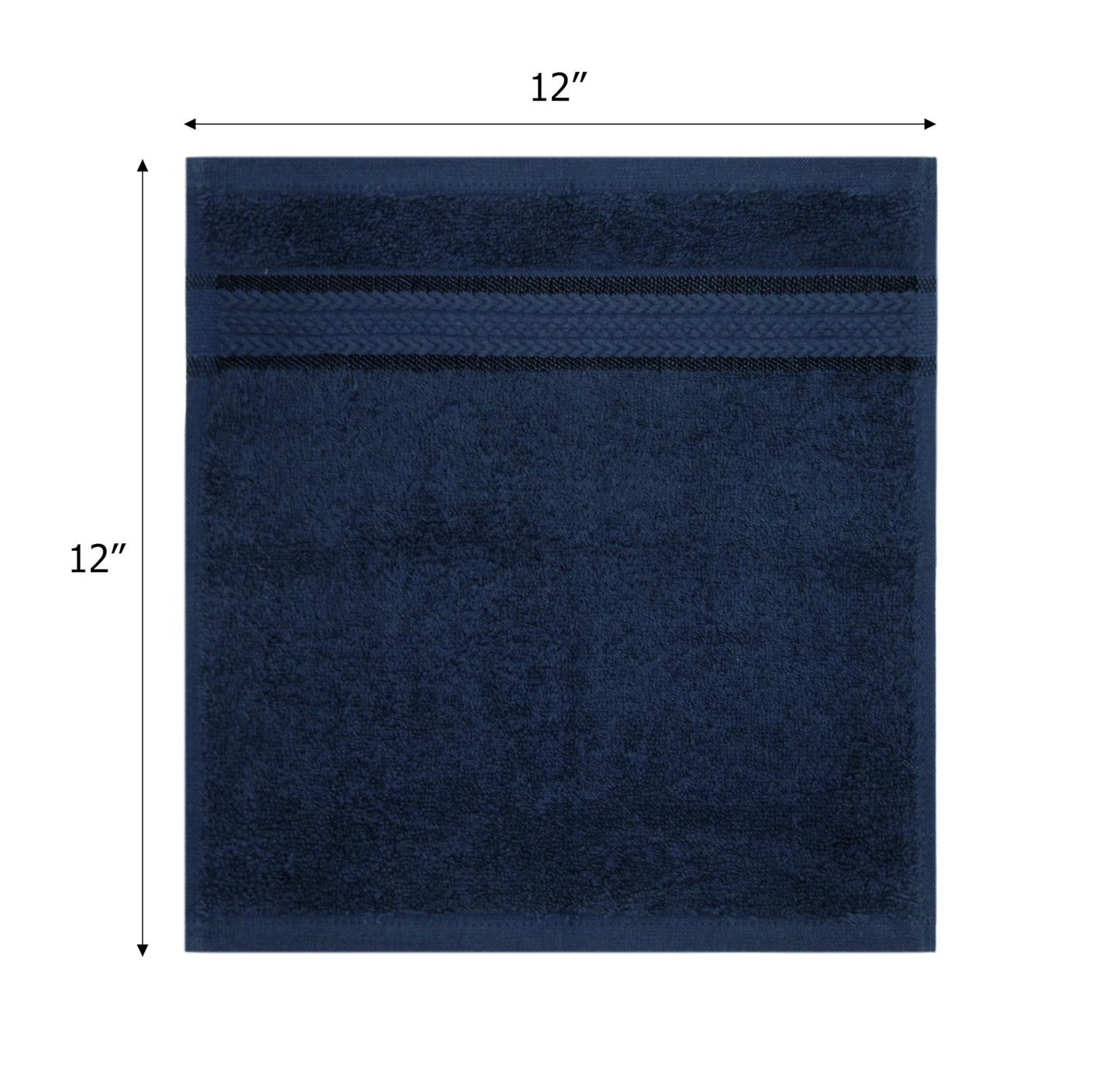 COTTON CRAFT - Ultra Soft 12 Pack Wash Cloth -30x30 - Night Sky- Pure Ringspun Cotton - Luxurious Rayon trim - Ideal for everyday use