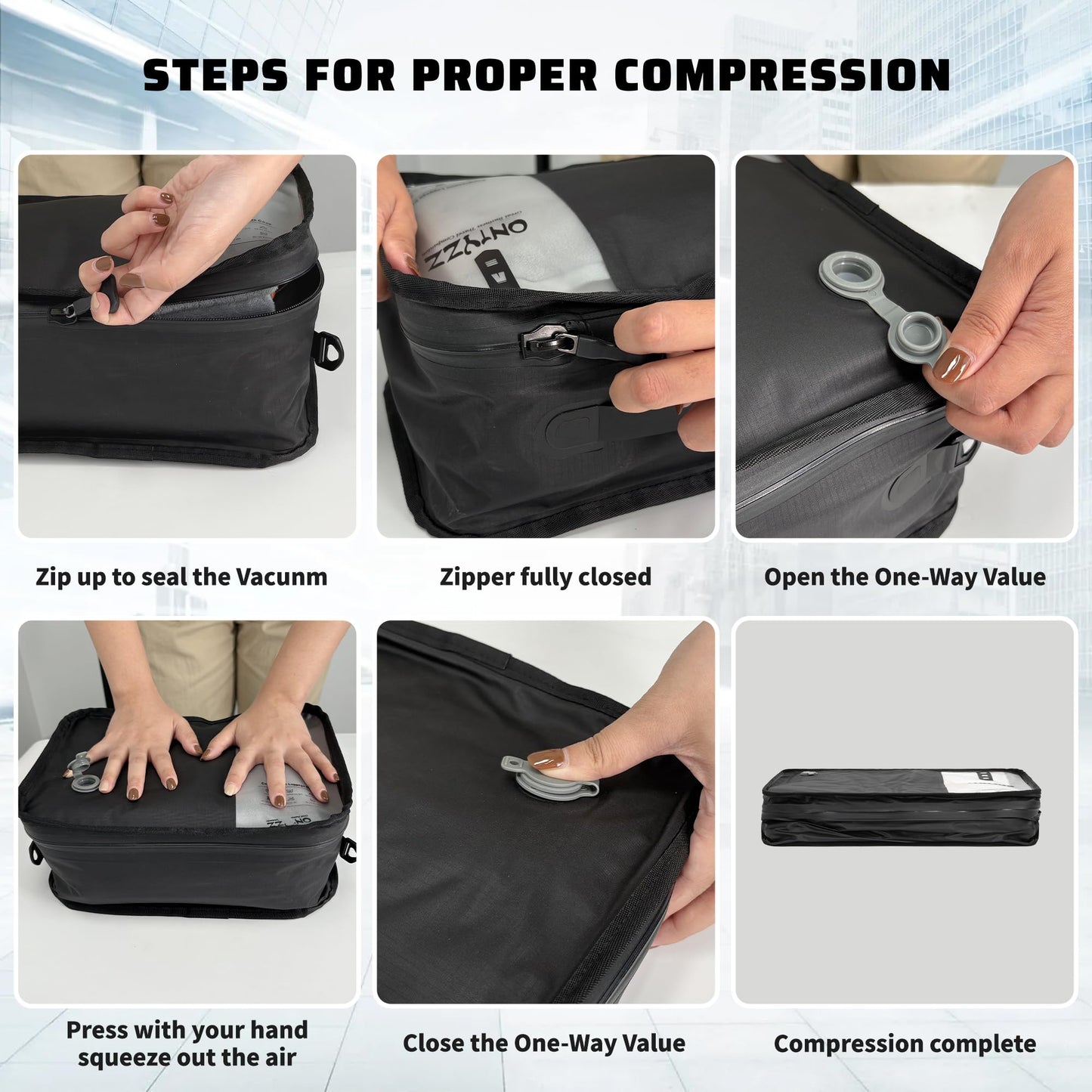 Vacuum Storage Bags for Clothes Reusable TPU Space Saver Bags for Travel with IP67 Zip Waterproof Packing Organisers Packing Cubes for Business Trips