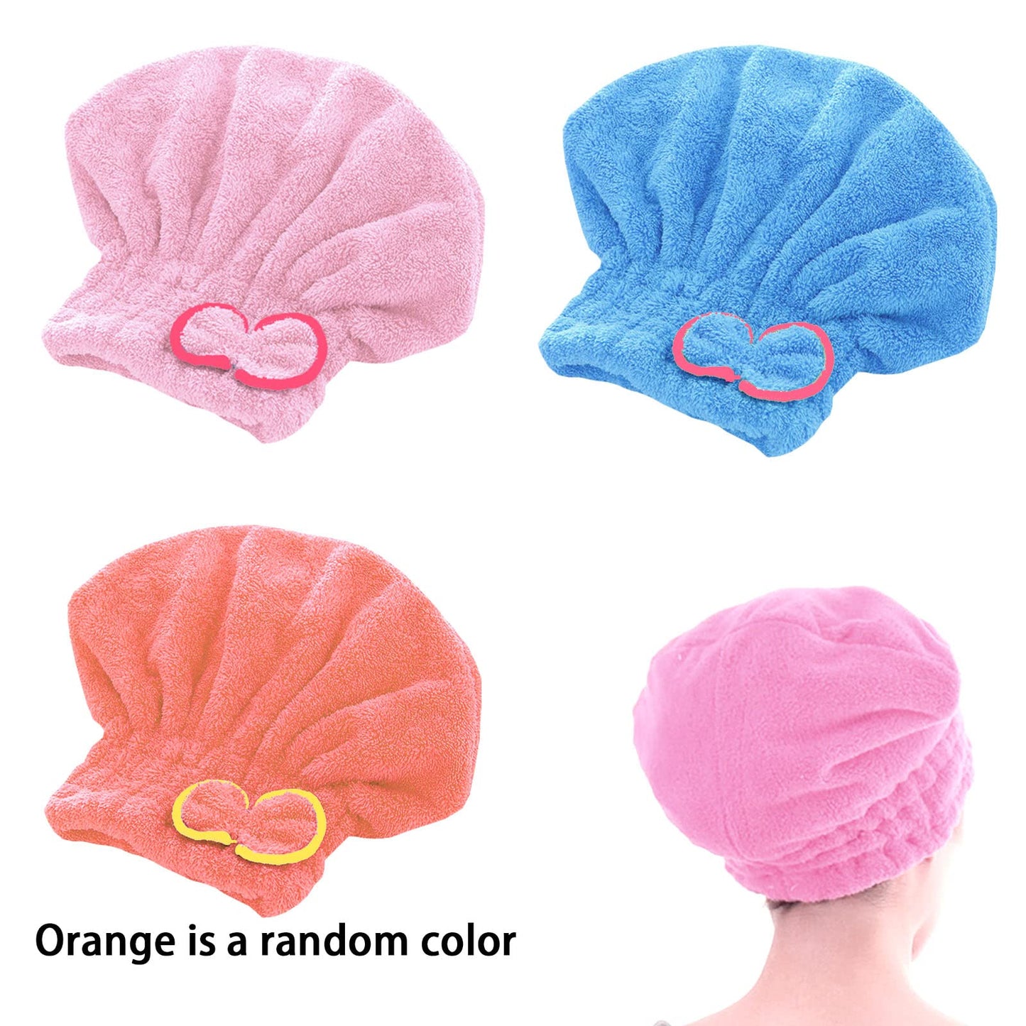 BDSHUNBF 3PCS Rapid Drying Hair Towel, Hair Towel Wrap, Microfibre Towel Super Absorbent Anti Frizz Dry Hair Hat for Women and Girls Drying Hair
