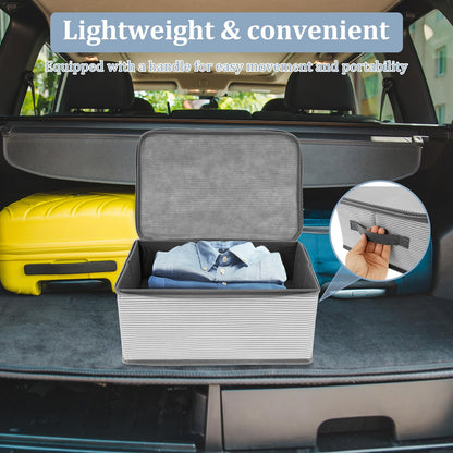 QINGLANG Foldable Fabric Storage Box with Zipper Lid Lockable Garment Bedding Storage Basket Organiser Combination Lock Box Stackable Cubes Lock Boxs