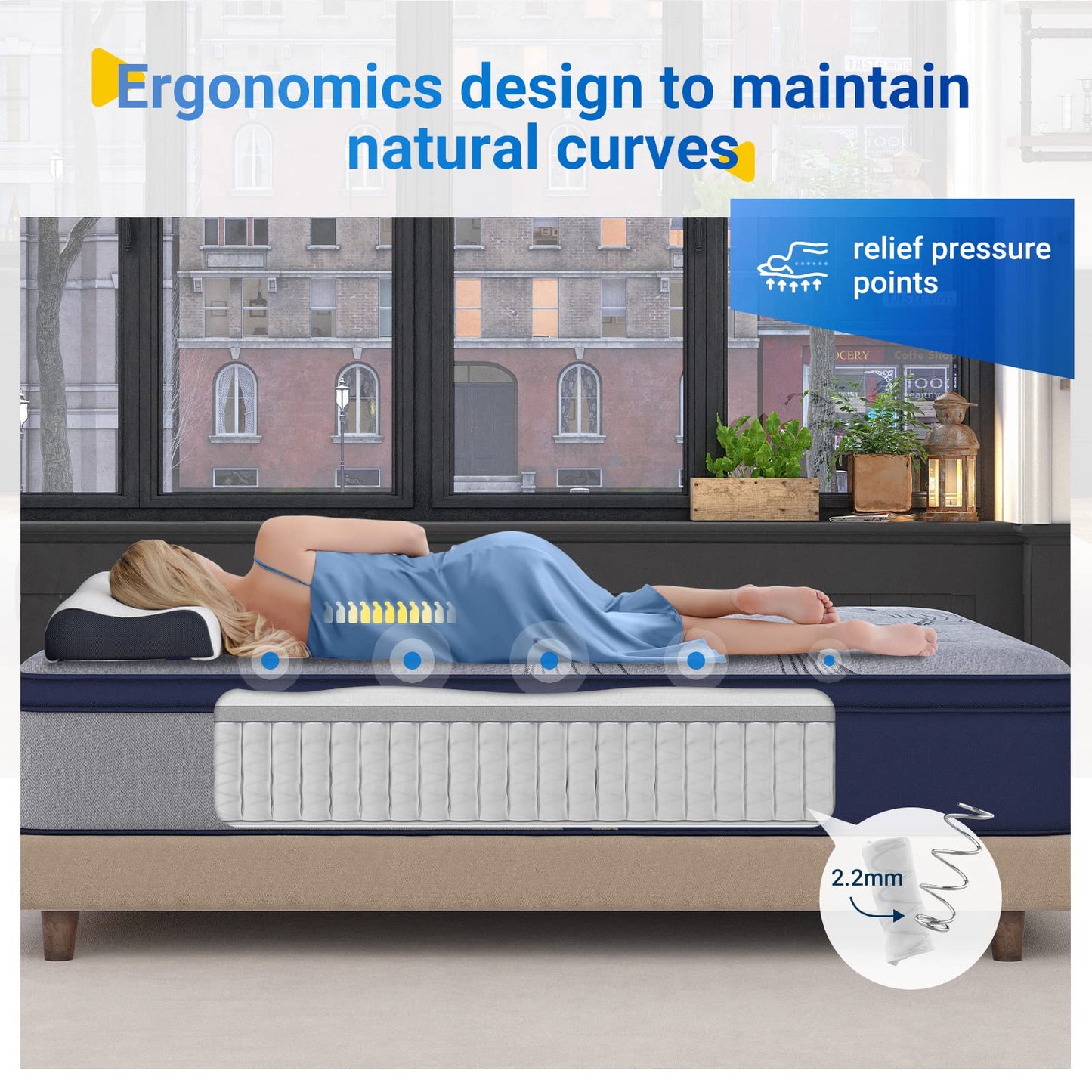 Avenco Bed Mattress Conventional, Gel Foam, King