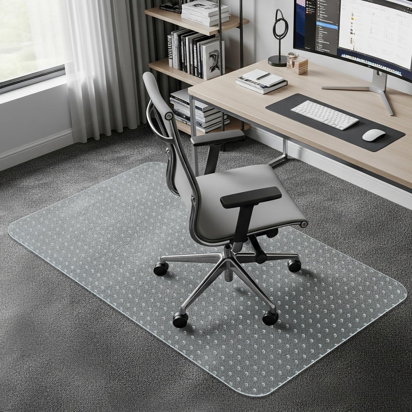 COSYLAND Office Chair Mat for Carpet Floor - 90x120cm PVC Floor Mat with Non-Slip Plastic Studs