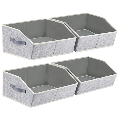 Homsorout Fabric Storage Boxes Cube - Large Wardrobe Storage Organiser with Handles, Foldable Opening Bins for Shelves, Bedroom Organising Clothes