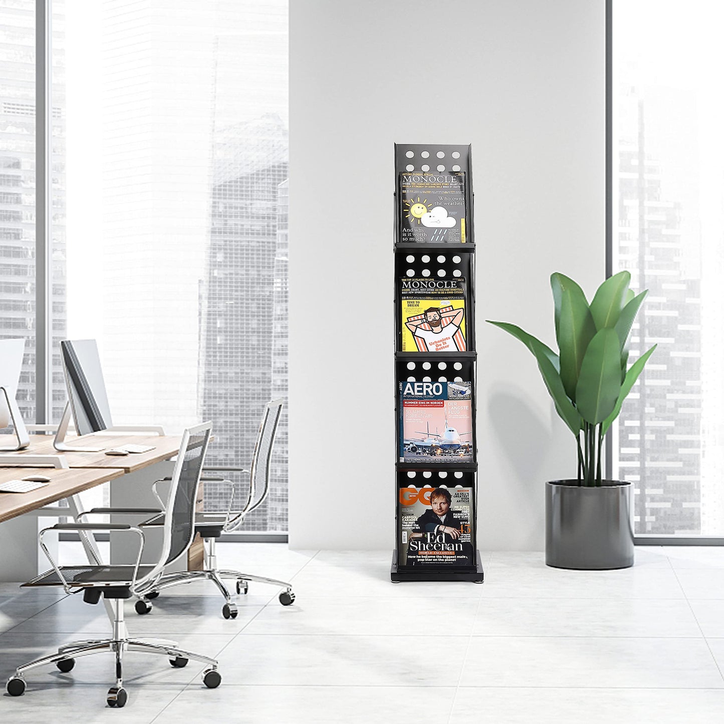 WERTIUNG Brochure Magazine Catalogue Literature Display, Literature Catalogue Rack with Carry Bag