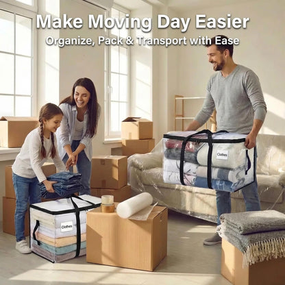 SUOHINAO Large Storage Bags Heavy Duty,Strong Storage Bags for Moving,Clear Moving Bags Extra Large Strong-7 Pack