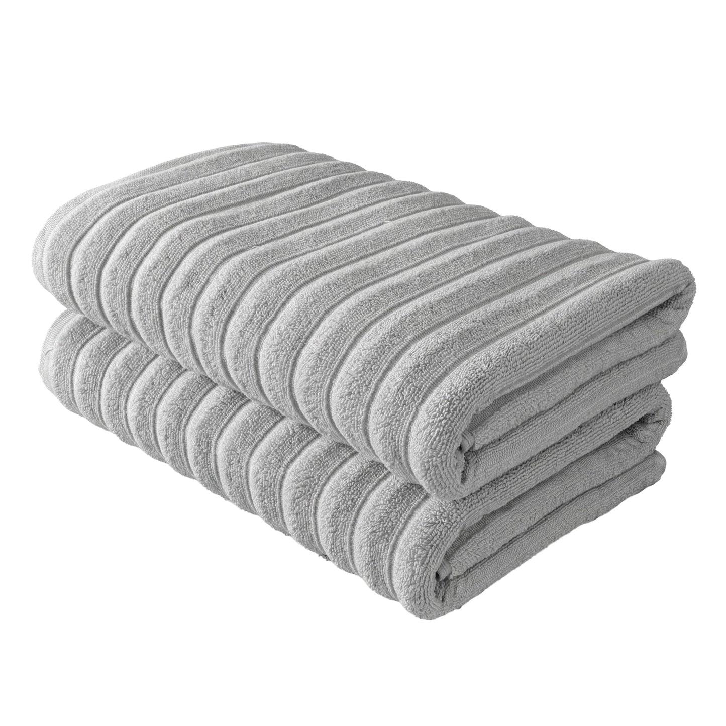 BERIBO Cloud Turkish Towel Set 100% Cotton 620gsm (Misty Dove, 2 Bath Towels)