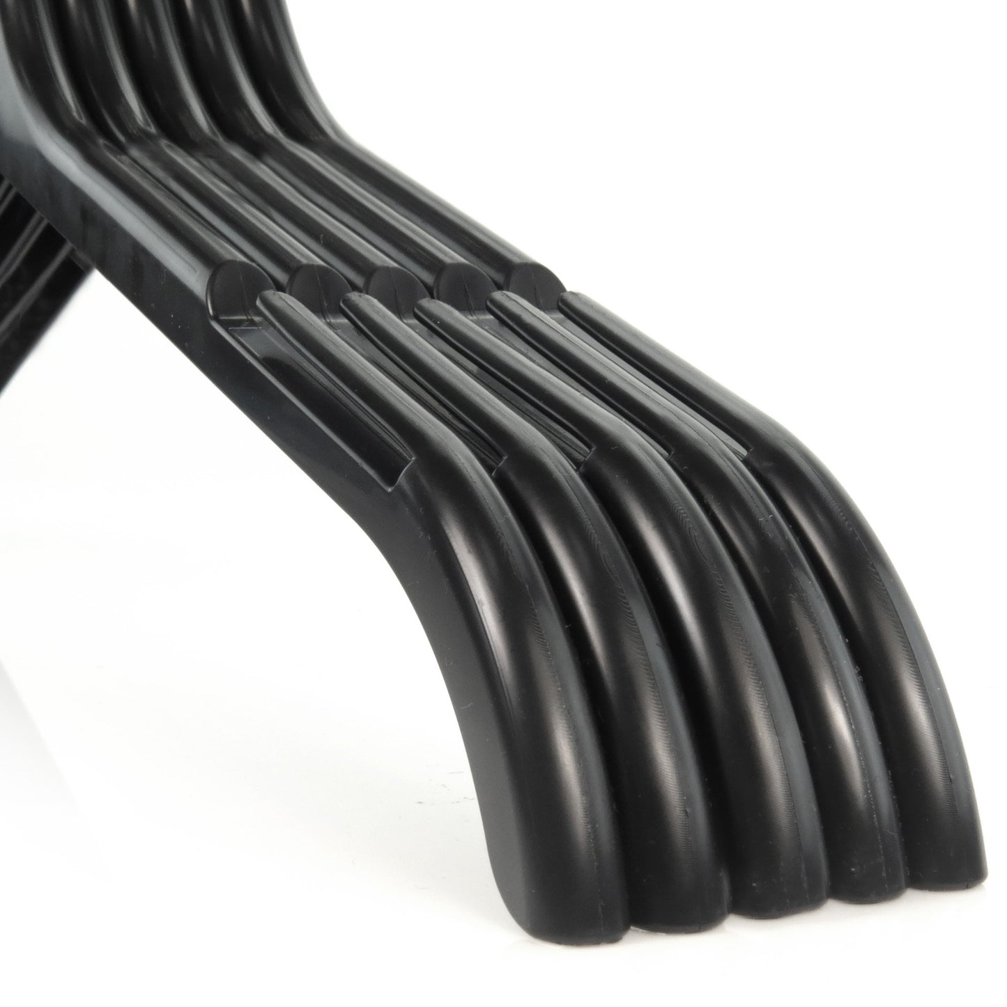 HANGERWORLD 120 Pack Strong Black Plastic Garment Coat Hangers for Clothes with Notches - All Purpose 43cm (17") (One Size, 120, count)