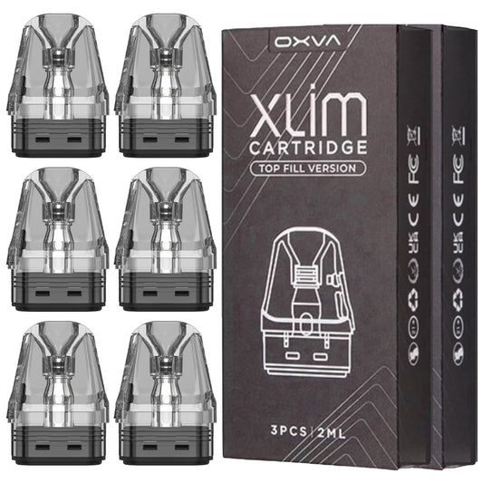 Oxva Xlim Pods [0.6] Xlim V3 Pods Pack of 6 - Compatible with Oxva Xlim Pro 3 - Xlim Pro 2 Pods - Xlim 3 Ultra Vape Kit, Top Fill Oxva Xlim V3 Vape