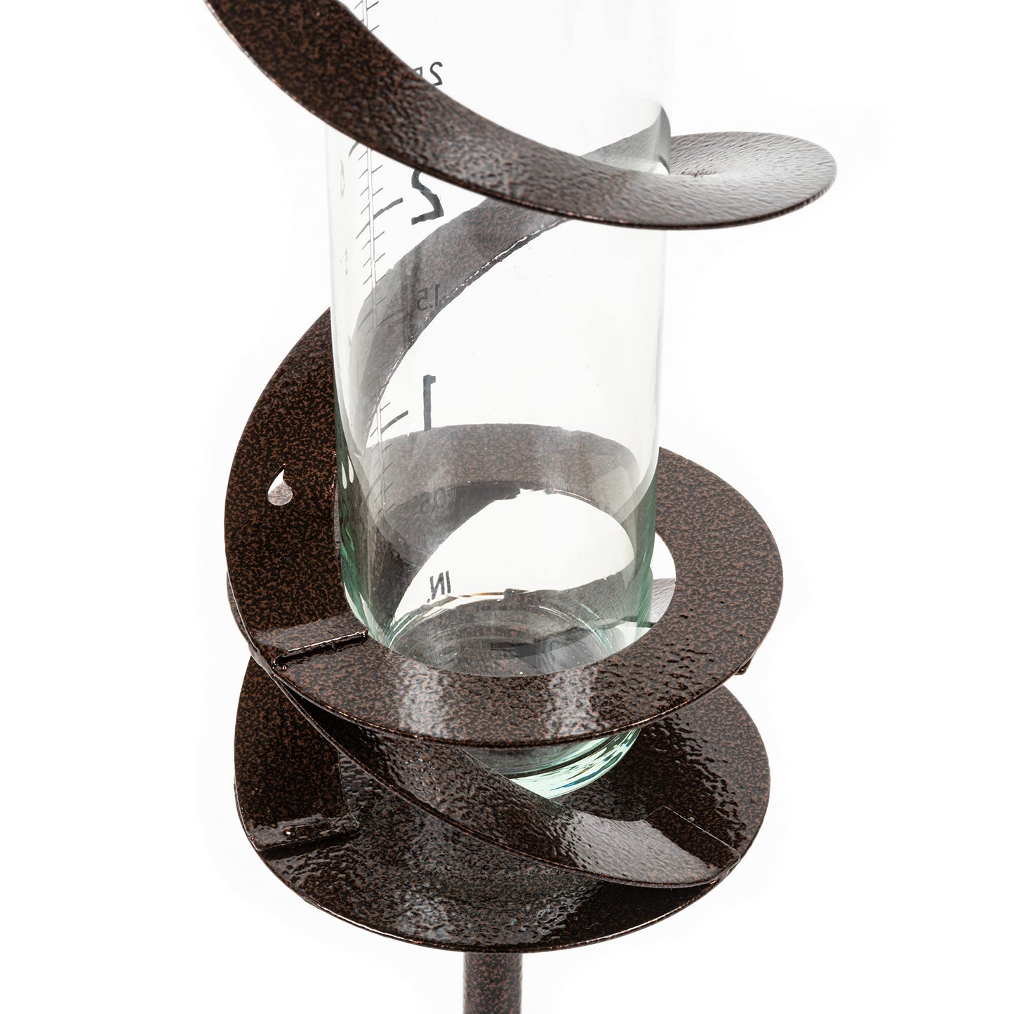 La Crosse 704-56357-INT Helix Spiral Metal Rain Gauge, Hammered