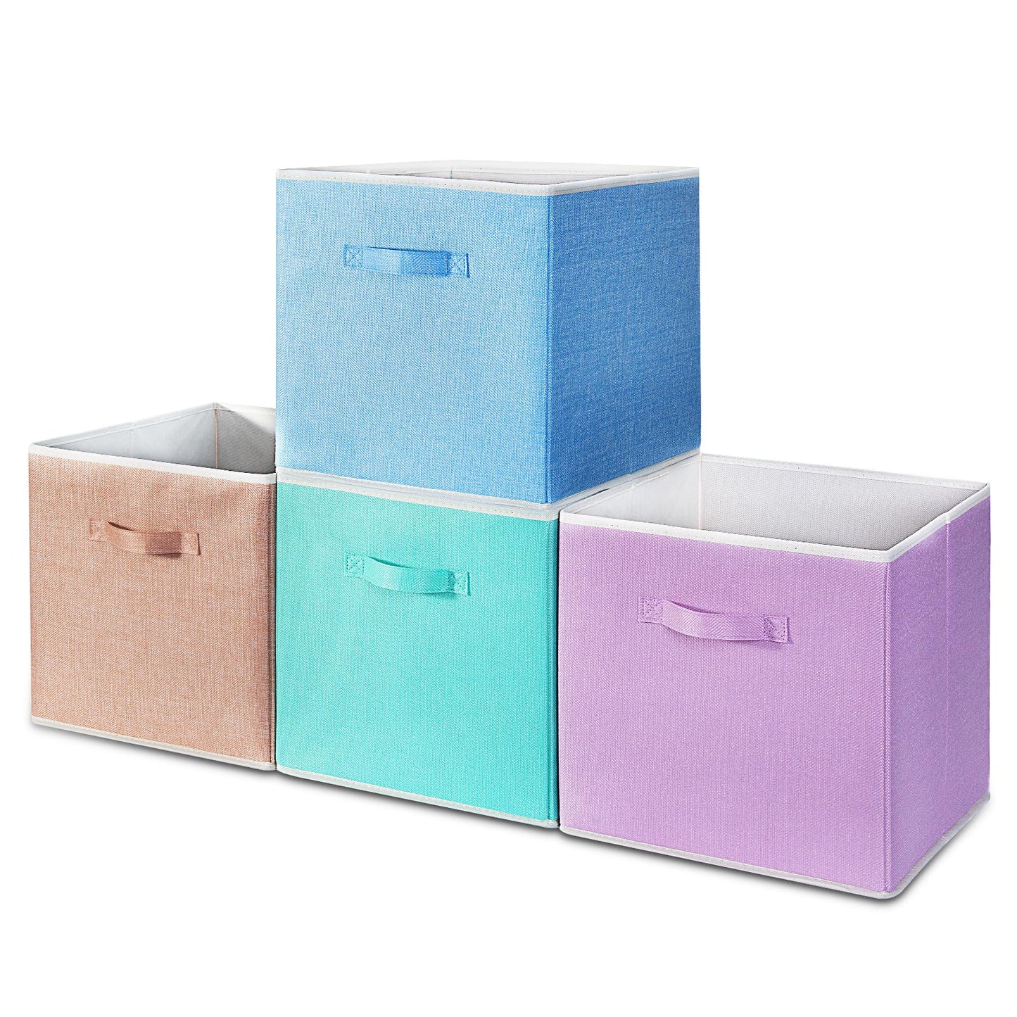 BrilliantJo Storage Box for cube, Set of 4 Organiser Basket Bin Drawers Containers with Handles for Storage Cube Unit
