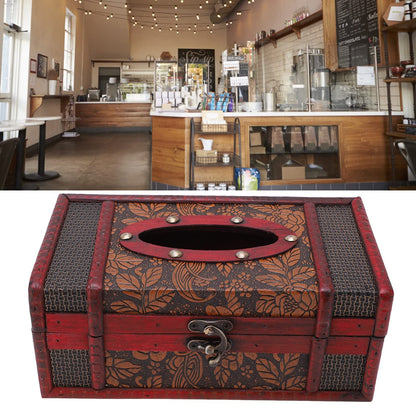 Wooden Crafted Classical Antique Book Tissue and Rectangular Wooden Tissue Box Cover,Retro Tissue Box,Novelty Napkin Paper Holder Box Cover for