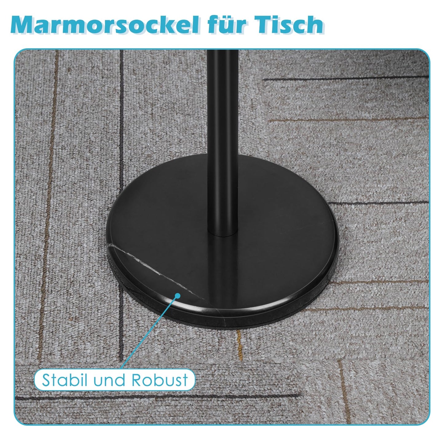 1 Pack Round Side Table Black Small Round Coffee Table With Marble Base