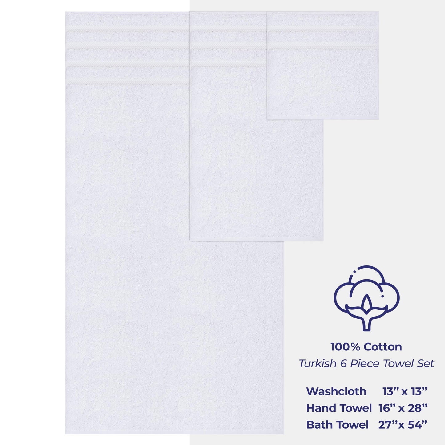 American Soft Linen Premium, Luxury Hotel & Spa, 6 Piece Towel Set, 100% Genuine Turkish Cotton for Maximum Softness and Absorbency, [Worth $78.95]