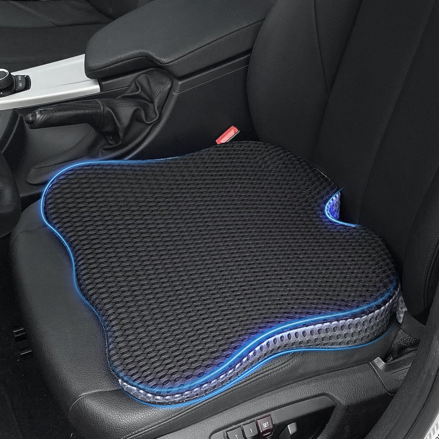 QUTOOL Car Seat Cushion Car Wedge Booster Cushion Memory Foam Car Seat Pad Breathable Seat Cushion, Car Seat Cushions for Long Driving