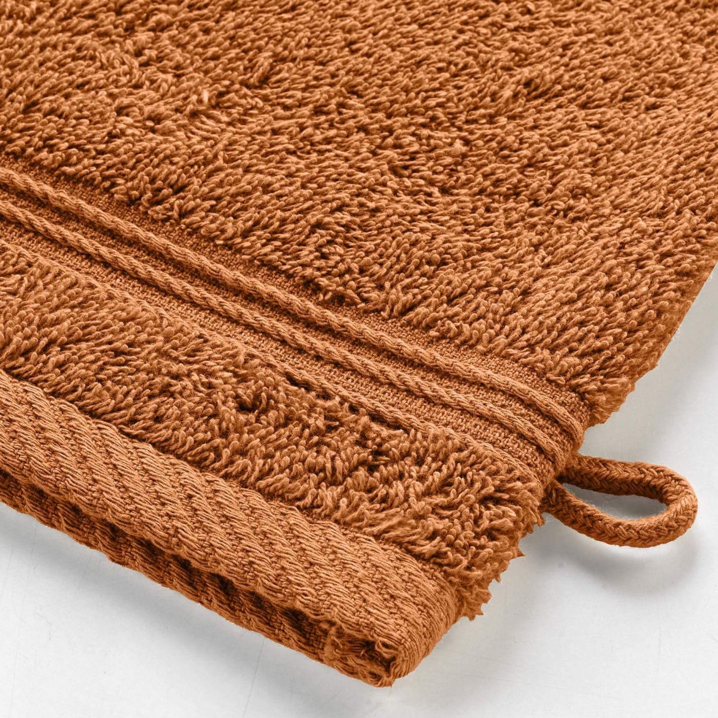 Douceur d'Intérieur, 2 x Washcloths (15 x 21 cm) Tendresse Caramel, 100% Cotton Terry Cloth