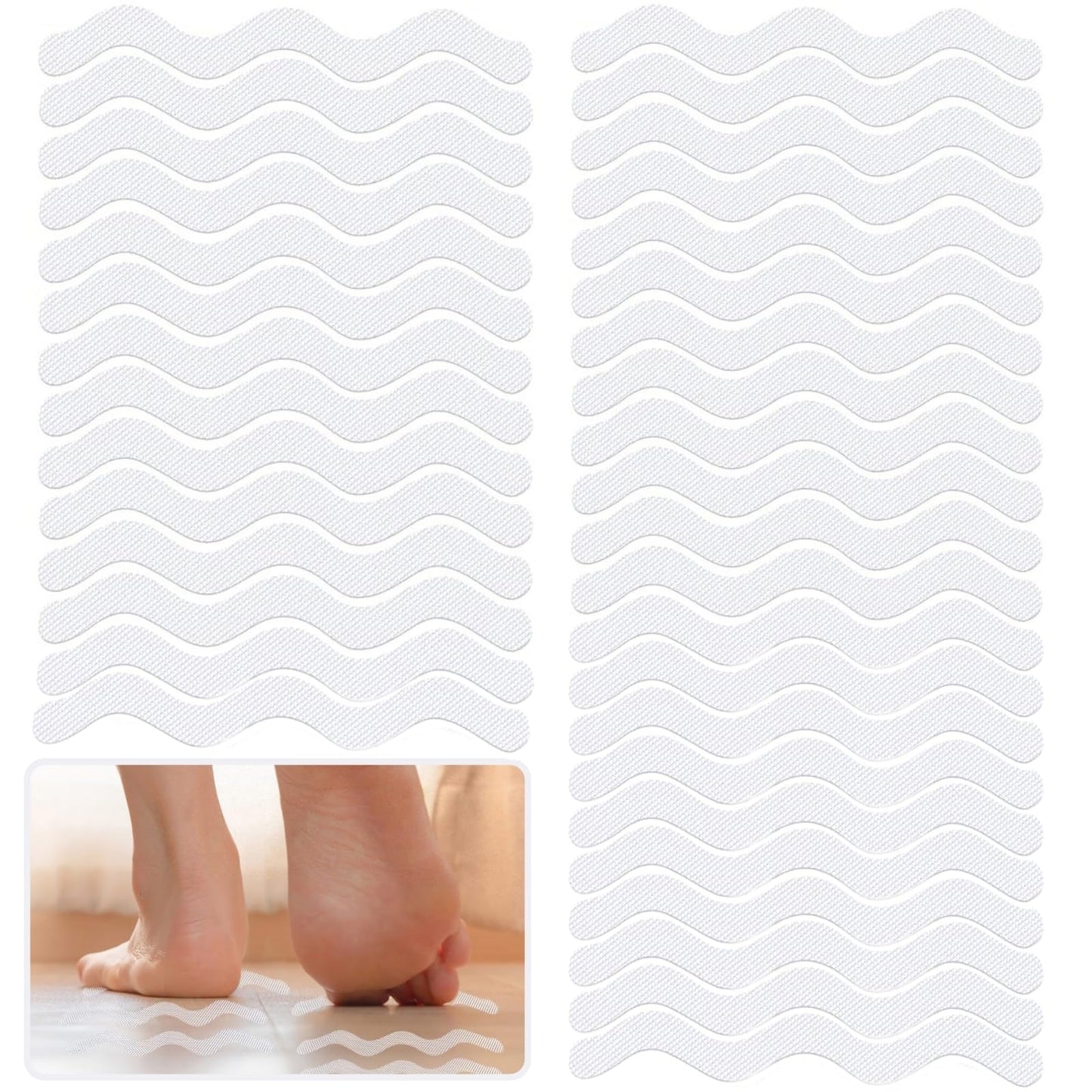 LUFFLOK 36 Pcs Bath Stickers Non Slip Bath Stickers Transparent