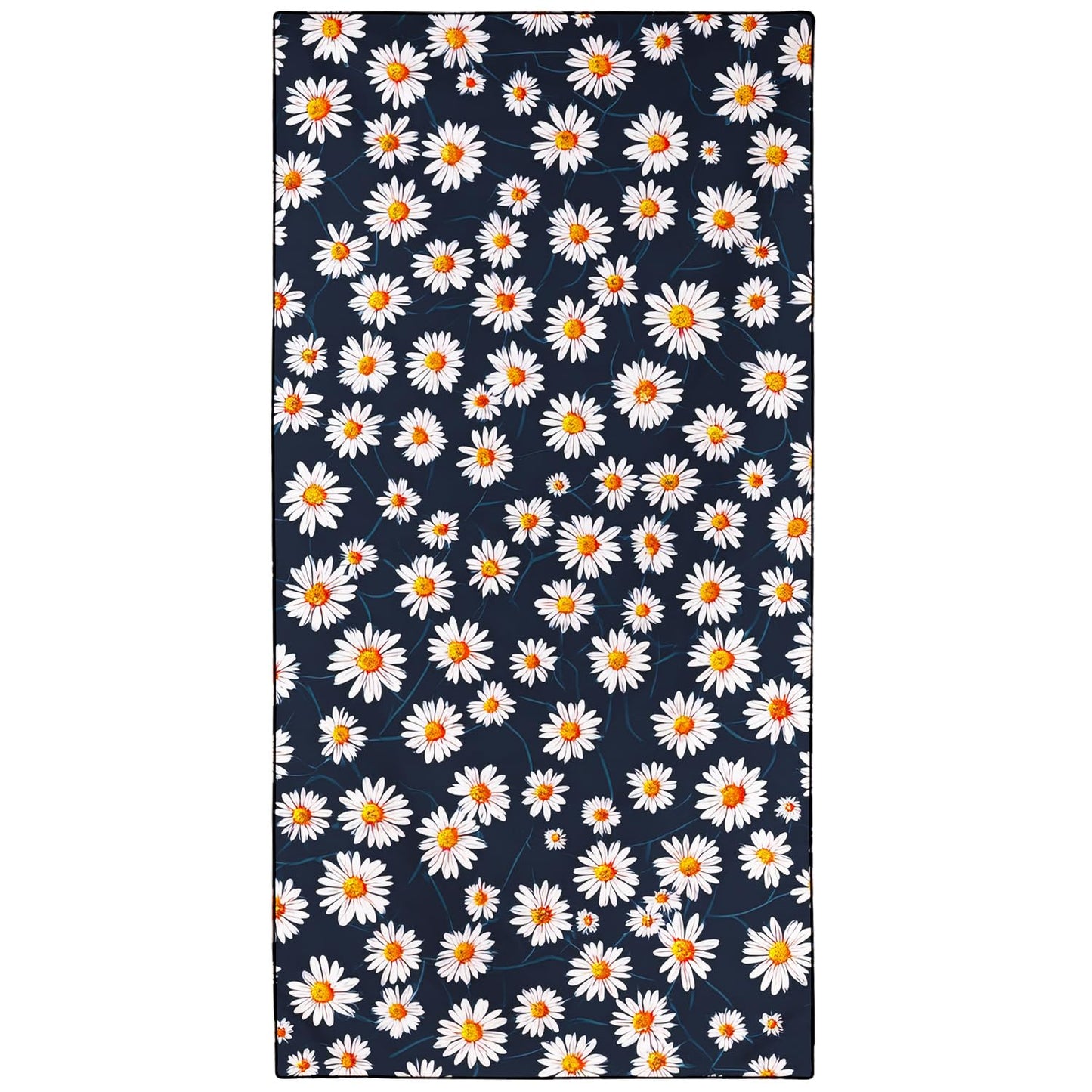 Violetpos Daisy Print Beach Towel, Extra Large 180x90 cm 250GSM Microfibre, Sand Free Quick Dry
