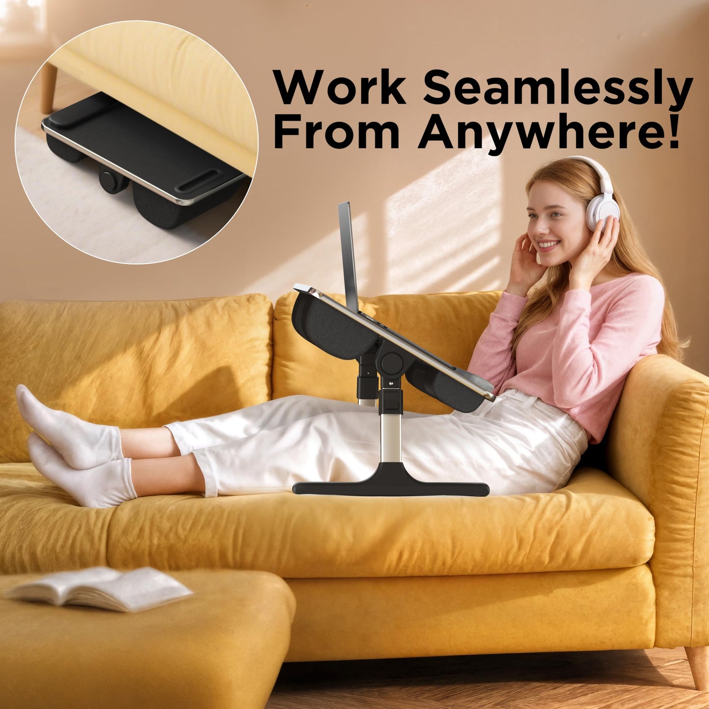 FoldWise 2-in-1 Bed Table & Lap Desk - Soft Cushions, Foldable Laptop Tray