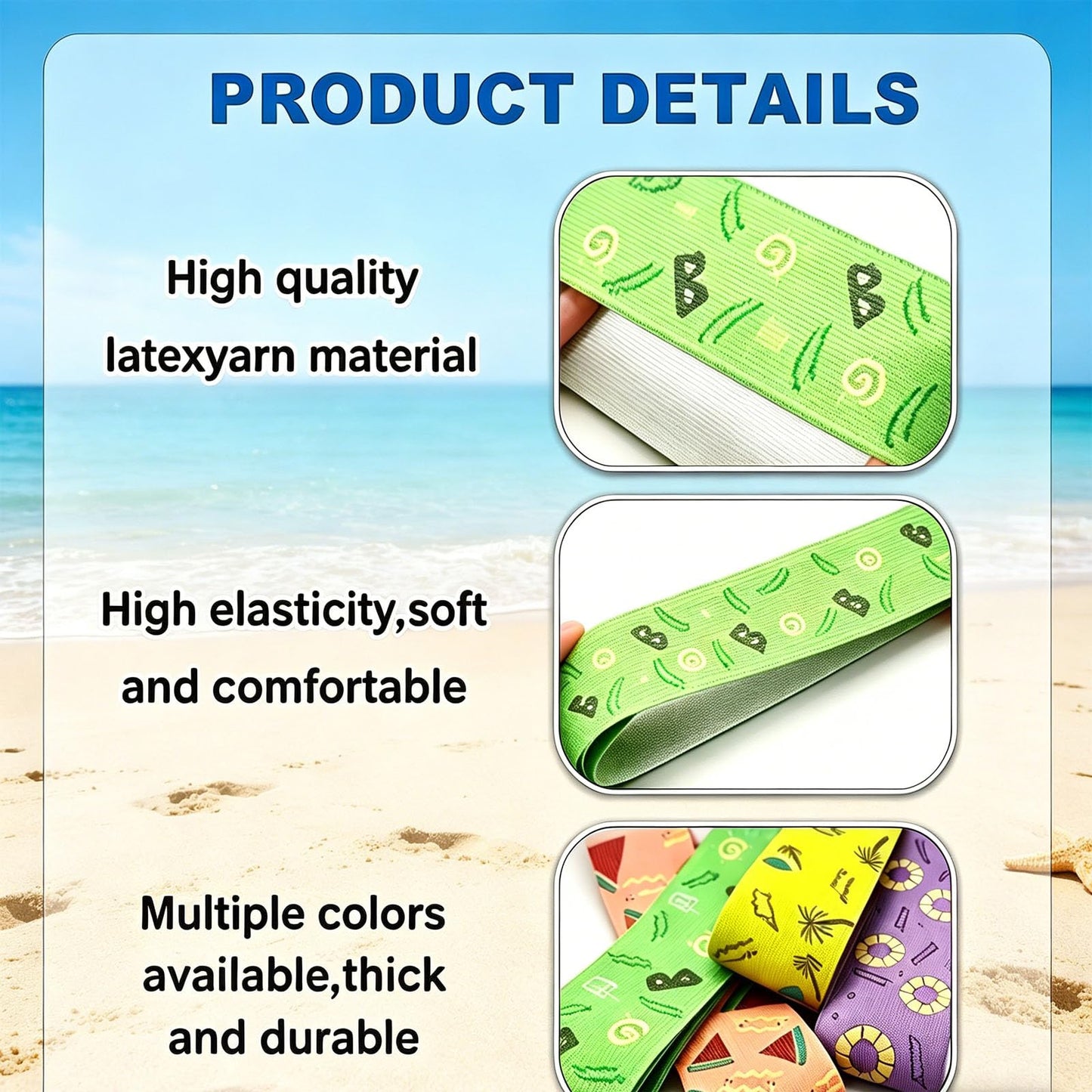 YouthLoxus 5PCS Beach Towel Bands for Sun Loungers, Elastic Windproof Sunbed Towel Bands, Non-Slip Chair Towel Holders for Pool