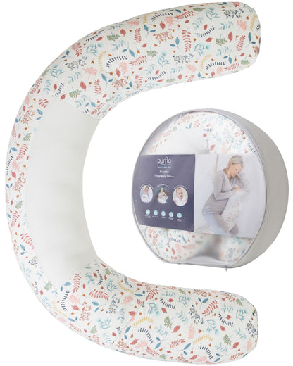 PurFlo Breathe Pregnancy Pillow | Revolutionary Fully Breathable Maternity Pillow With Luxurious Soft Jersey Cover | Use as Body Pillow, Leg Pillow,